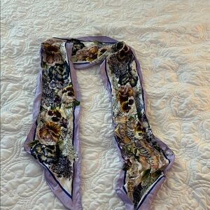 Zimmermann Floral Silk Scarf with Purple Accents